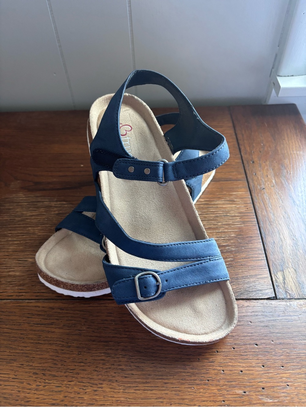 BareTraps Navy Blue Strappy Buckle Sandals